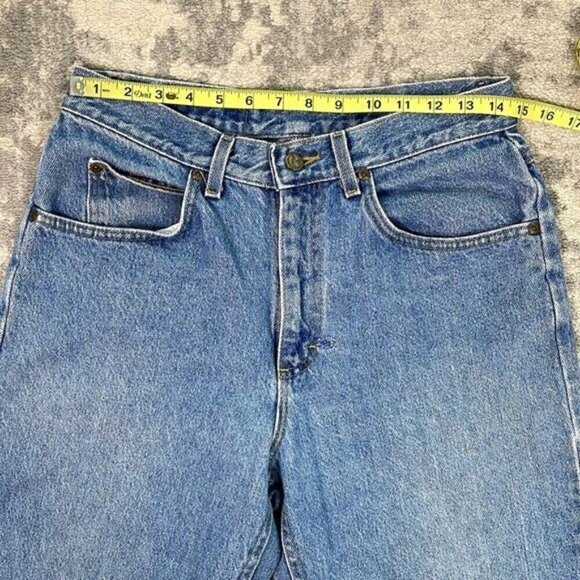 Vintage Riders High Rise Mom Jeans Light Blue Worn In Cotton Straight Leg 90s - Picture 4 of 14